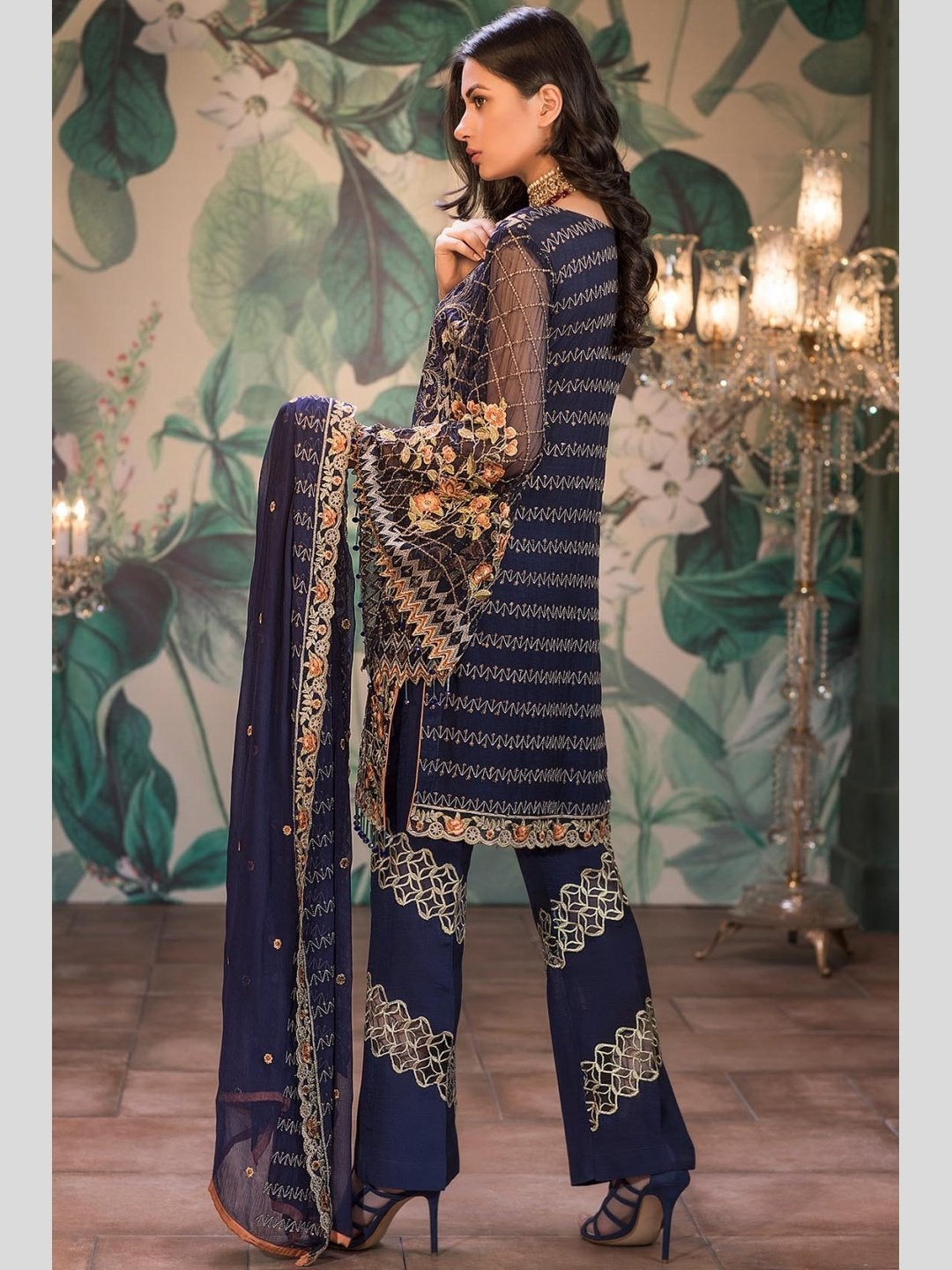 Blue Churidar Suit Salwar Pant In Georgette SAF118480 – ShreeFashionWear